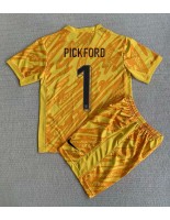 Anglie Jordan Pickford #1 Brankářské Domácí dres pro děti ME 2024 Krátký Rukáv (+ trenýrky)